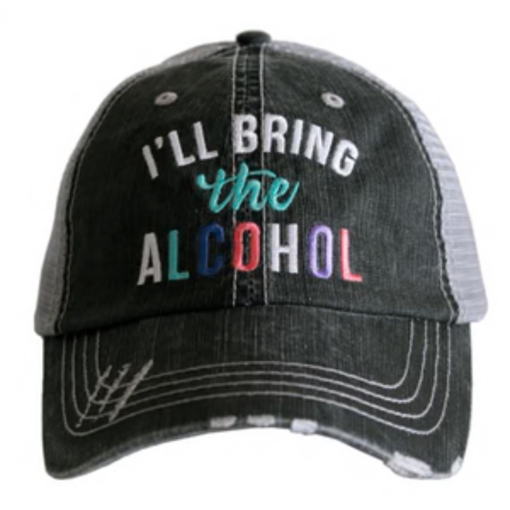 Katydid Festival Ready Black and Gray snap back hat with Multicolor